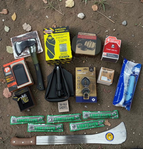 Camping & Survival Bundle – Emergency Outdoor Gear Kit (Fire, Water, Shelter & Tools)