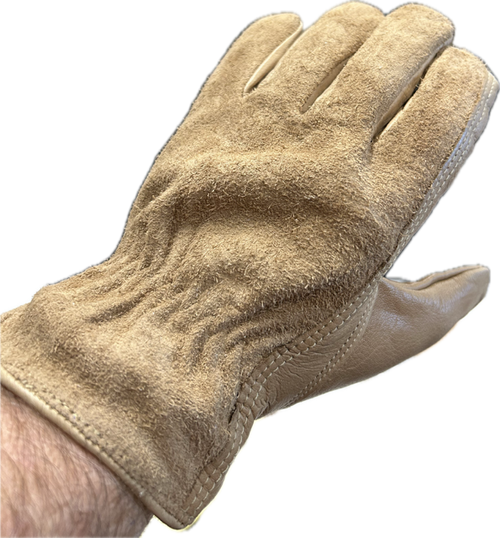 Leather Work Gloves | Suede Leather Utility Gloves - 3 Pack