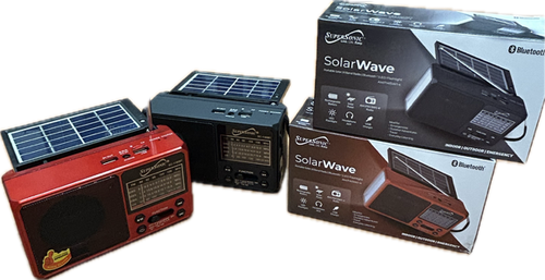 Super Sonic Solar Wave Radio | Solar Powered Emergency AM/FM Radio with Bluetooth & Flashlight
