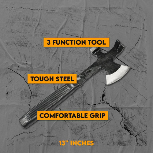 3-in-1 Multi-Function Survival Hatchet with Hammer & Pry Bar