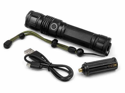 P50 LED Rechargeable Flashlights with Accessories – 5 Pack