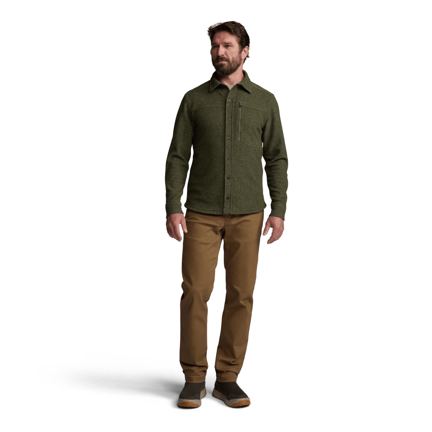 Мужская рубашка SITKA Snowcrest LS, цвет: Кипарисовый зелёный меланжевый — фото 3