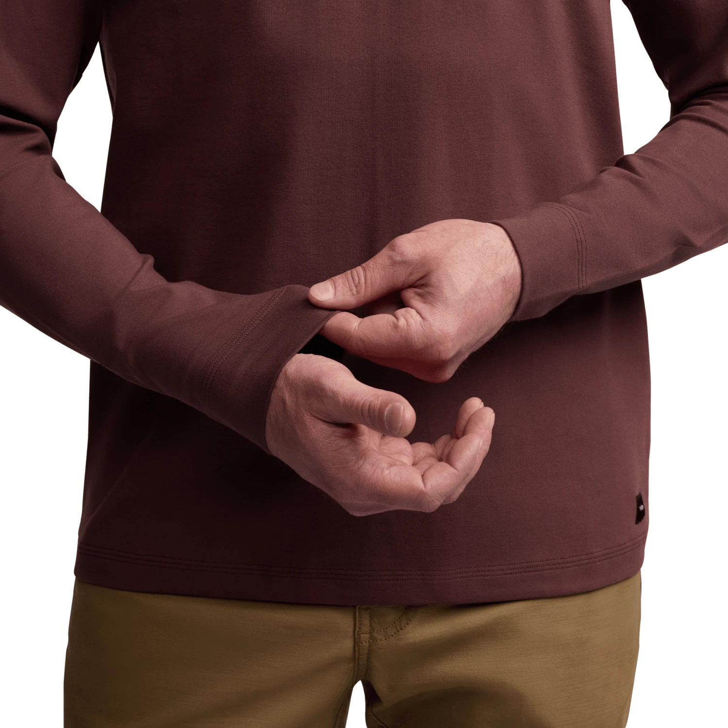 Мужской топ SITKA Foothills Long Sleeve Henley, цвет: Вишнёвый — фото 4