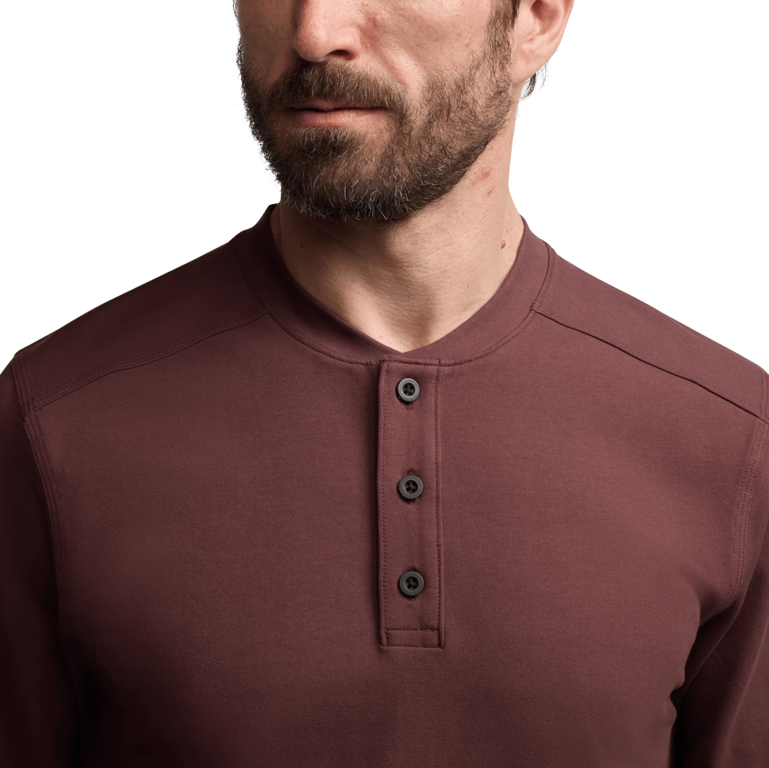 Мужской топ SITKA Foothills Long Sleeve Henley, цвет: Вишнёвый — фото 3