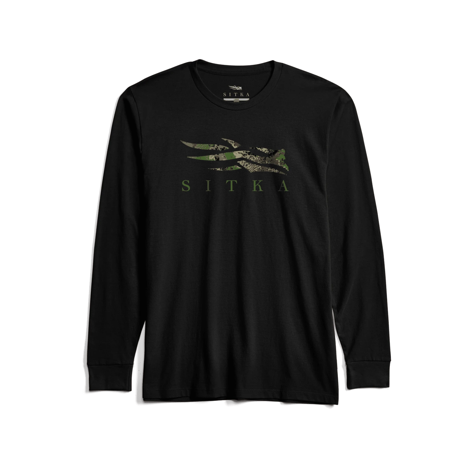 Мужская футболка SITKA Icon Optifade Long Sleeve, цвет: Чёрный, вариант 1 — фото 1
