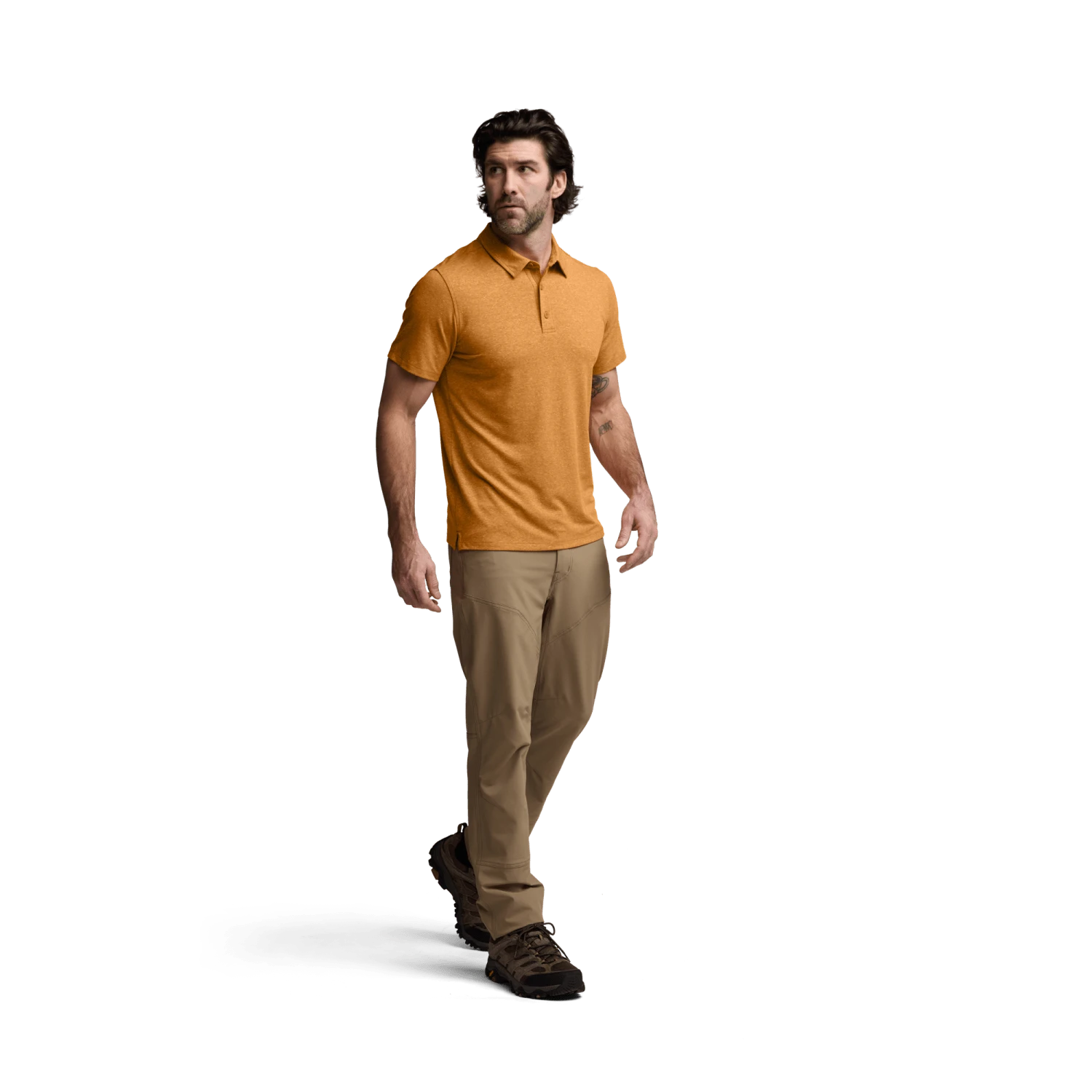 Мужское поло SITKA Essential SS Polo, цвет: Меланжевый — фото 3