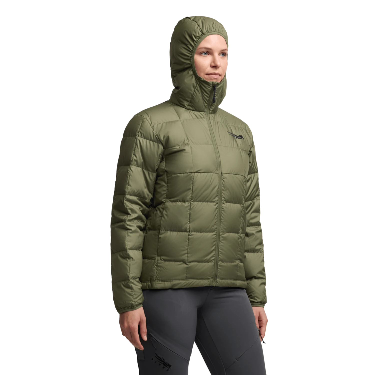 Женская куртка SITKA Microdown Hooded, цвет: Оливковый зелёный — фото 4