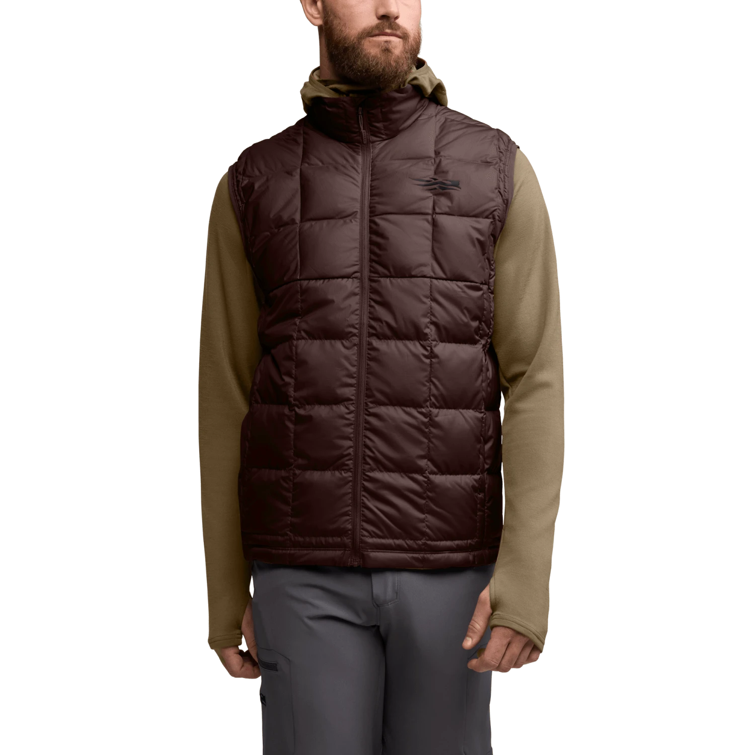 Мужской жилет SITKA Microdown Vest, цвет: Вишнёвый — фото 4