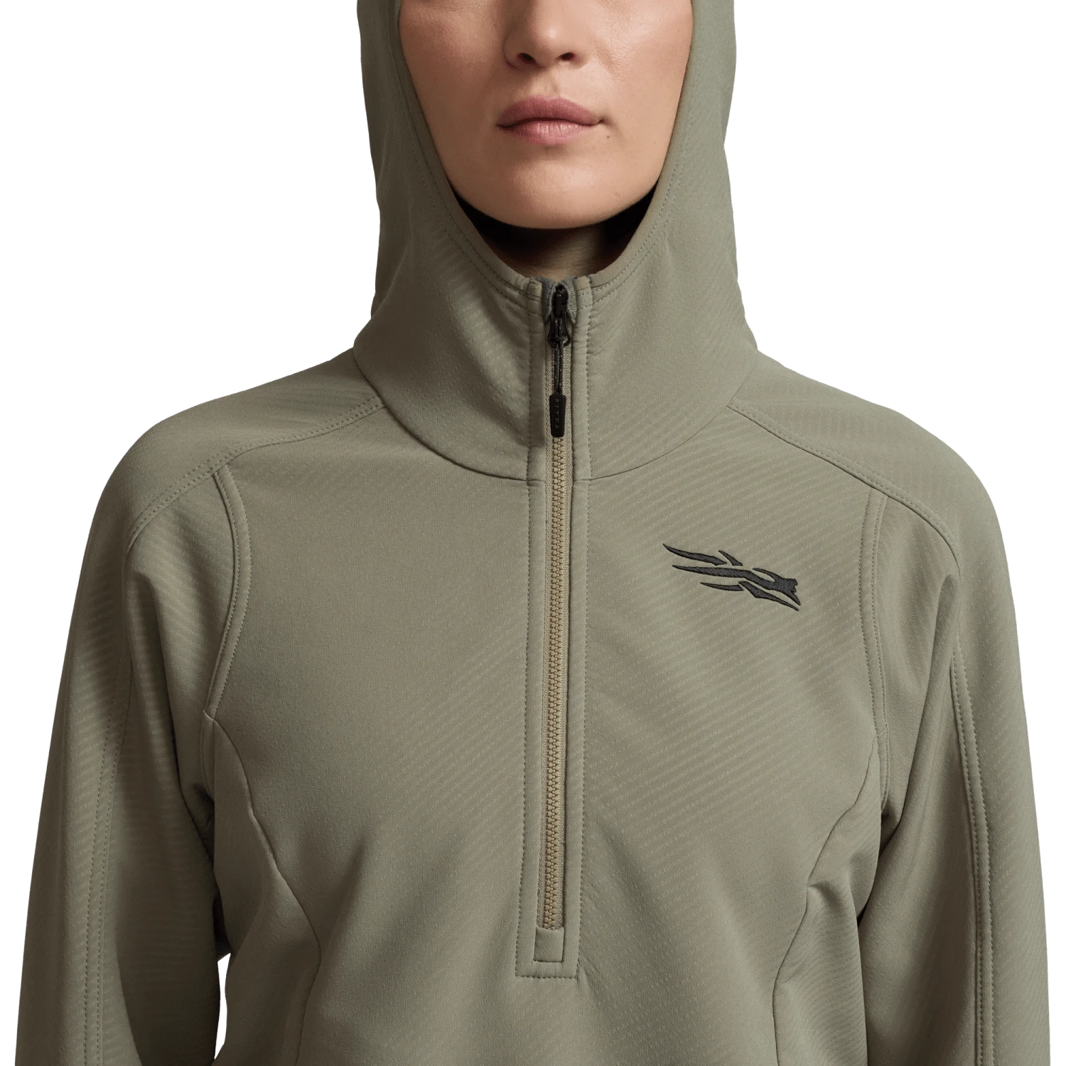 Женское худи SITKA W’s Alpha Fleece, цвет: Тёмный зелёный шалфейный — фото 9