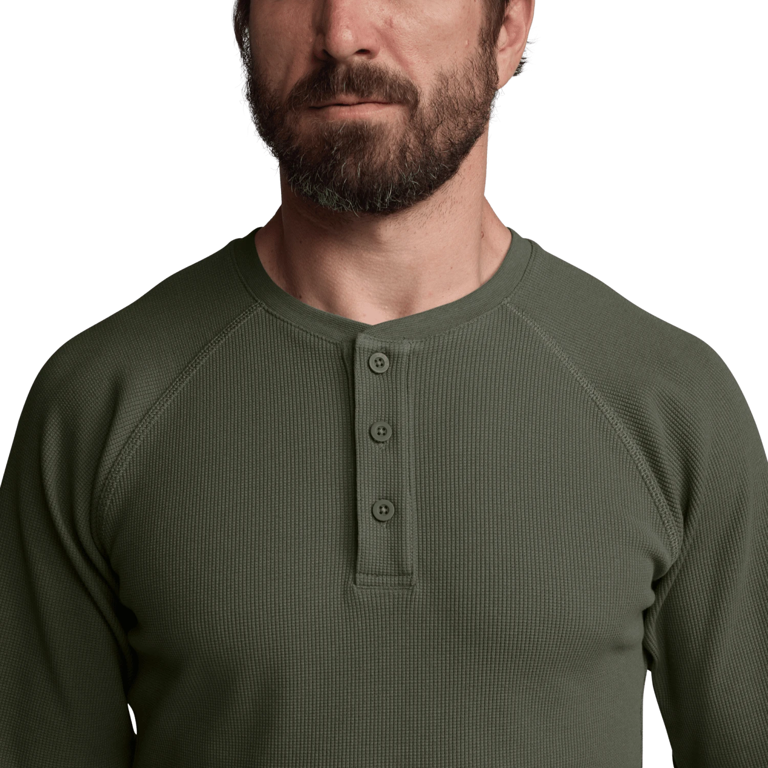 Мужской топ SITKA Waffle Henley, цвет: Кипарисовый зелёный — фото 6