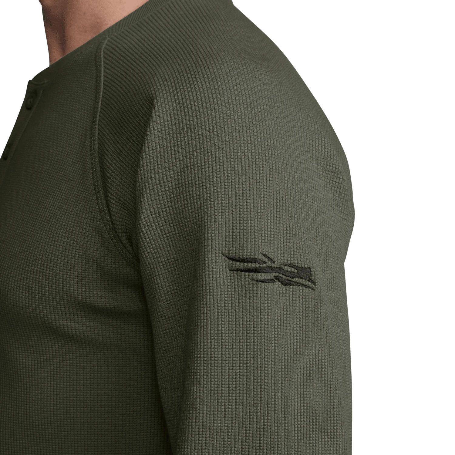 Мужской топ SITKA Waffle Henley, цвет: Кипарисовый зелёный — фото 7