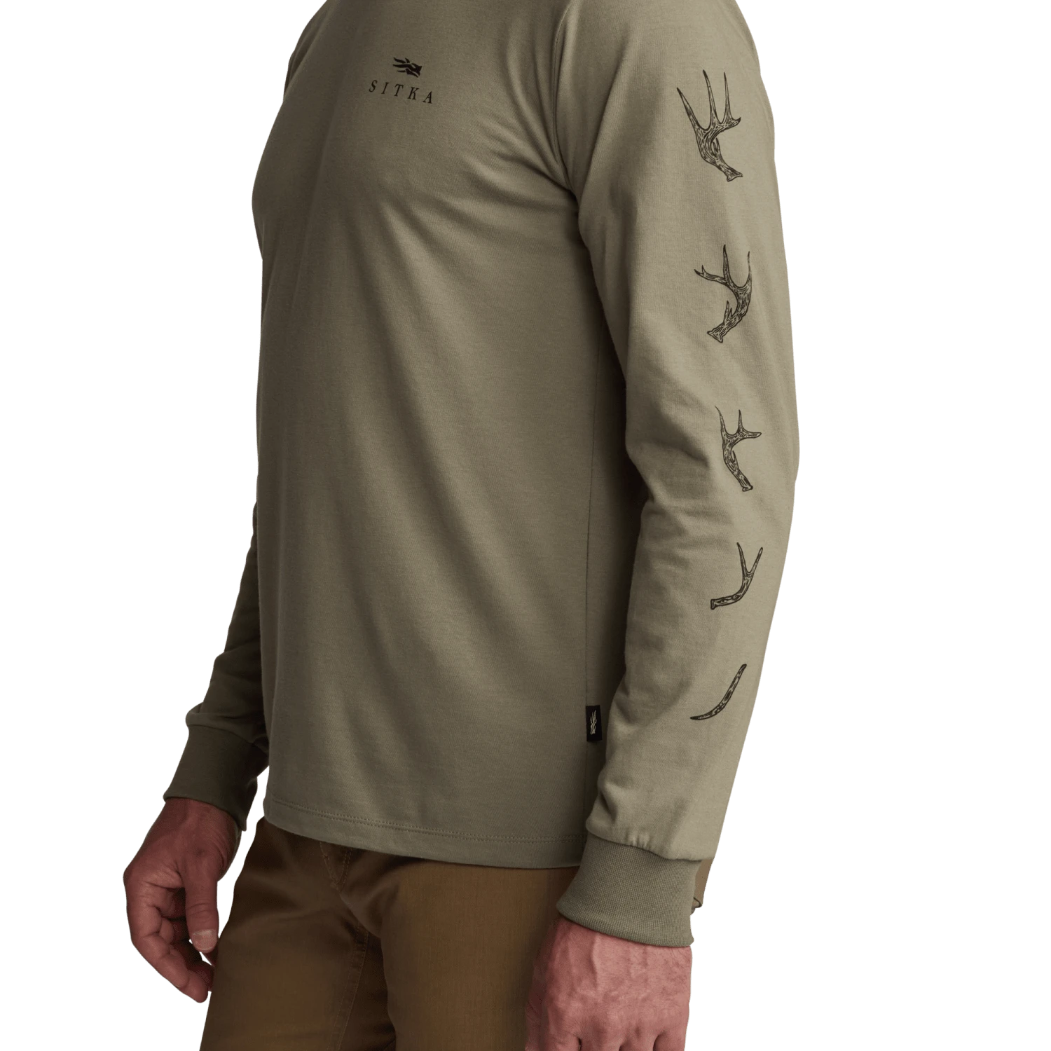 Мужская футболка SITKA Antler Evo Long Sleeve, цвет: Тёмный зелёный шалфейный — фото 2