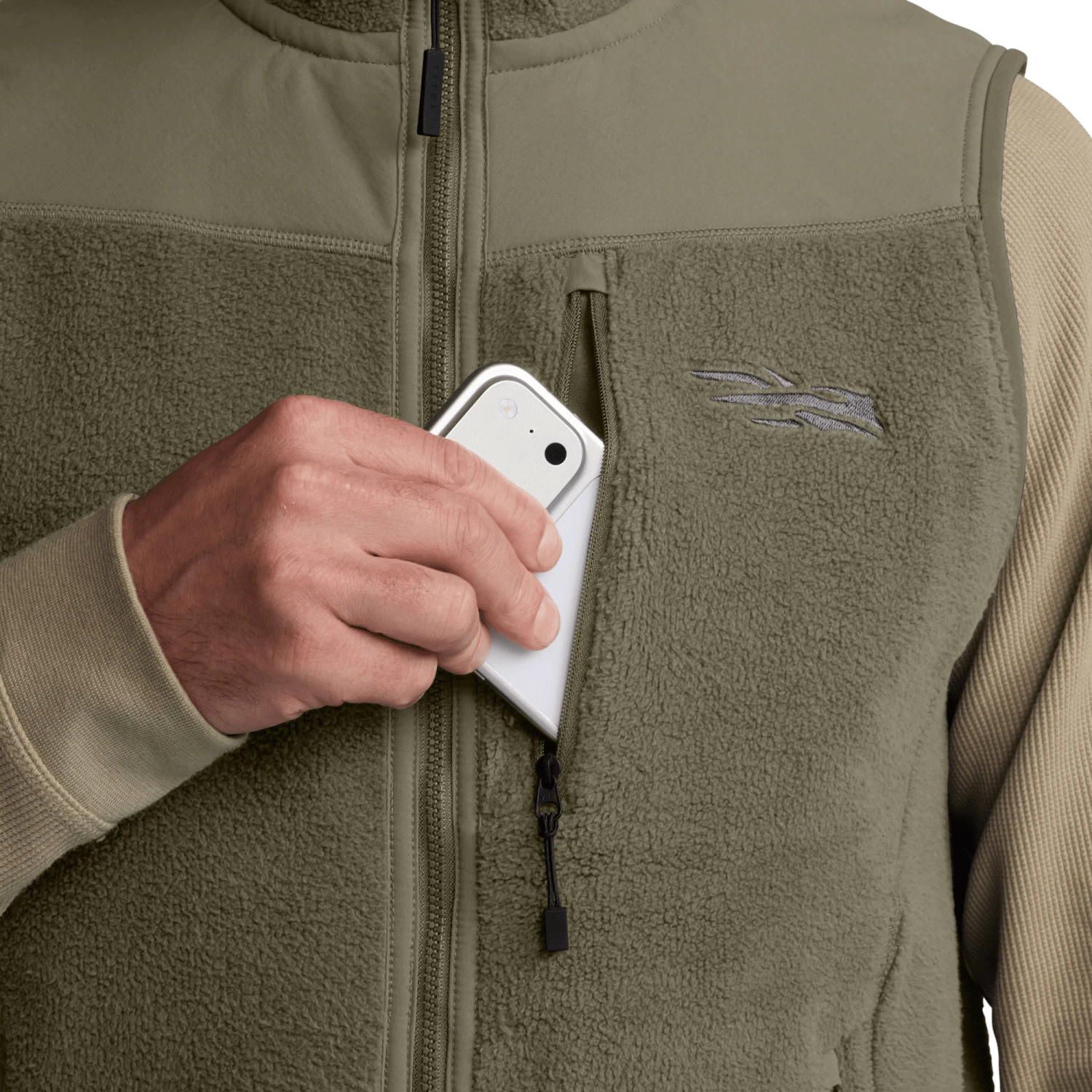 Мужской жилет SITKA Camino Fleece Vest, цвет: Тёмный зелёный шалфейный — фото 9