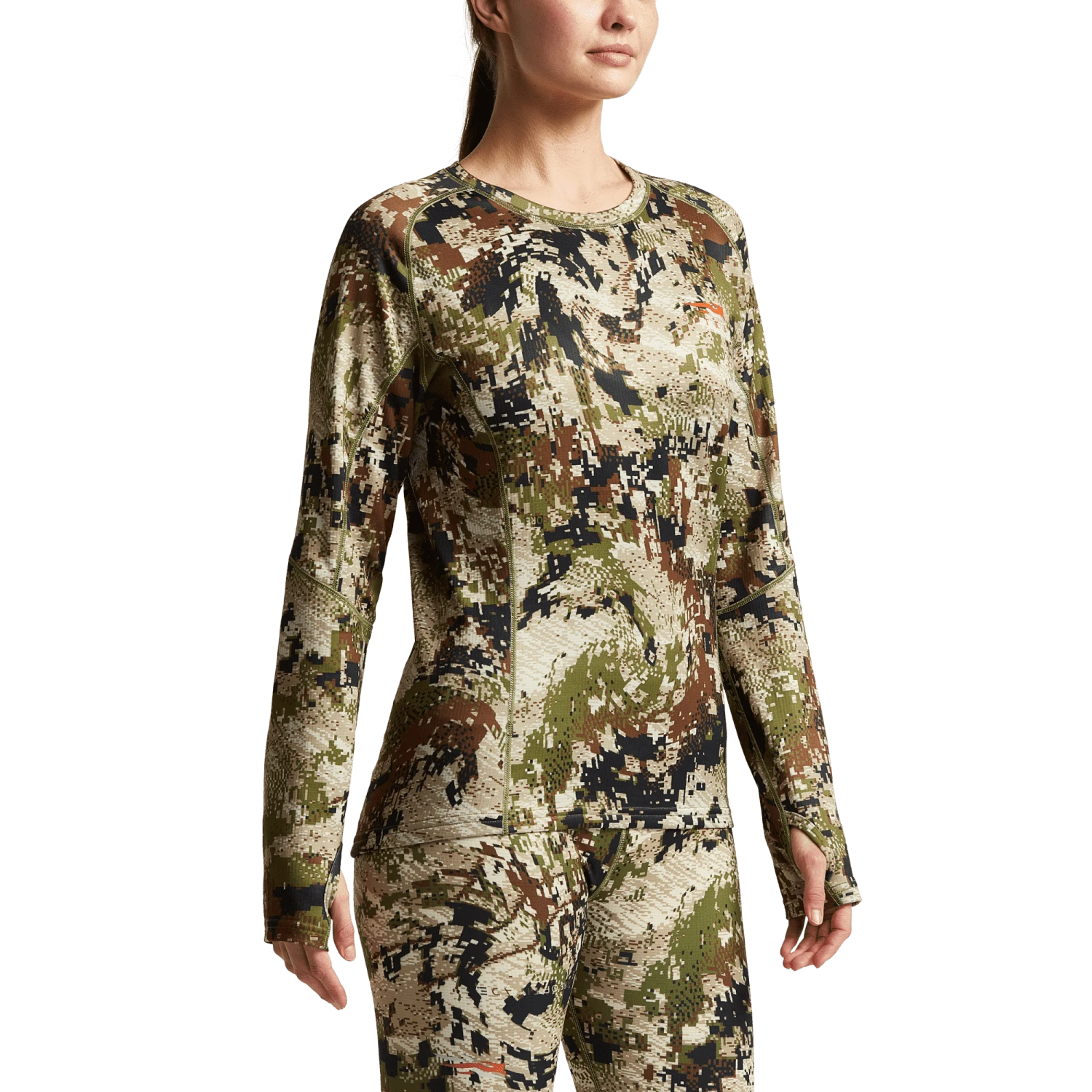 Женский топ SITKA Core Midweight Crew LS, цвет: Optifade Subalpine — фото 3