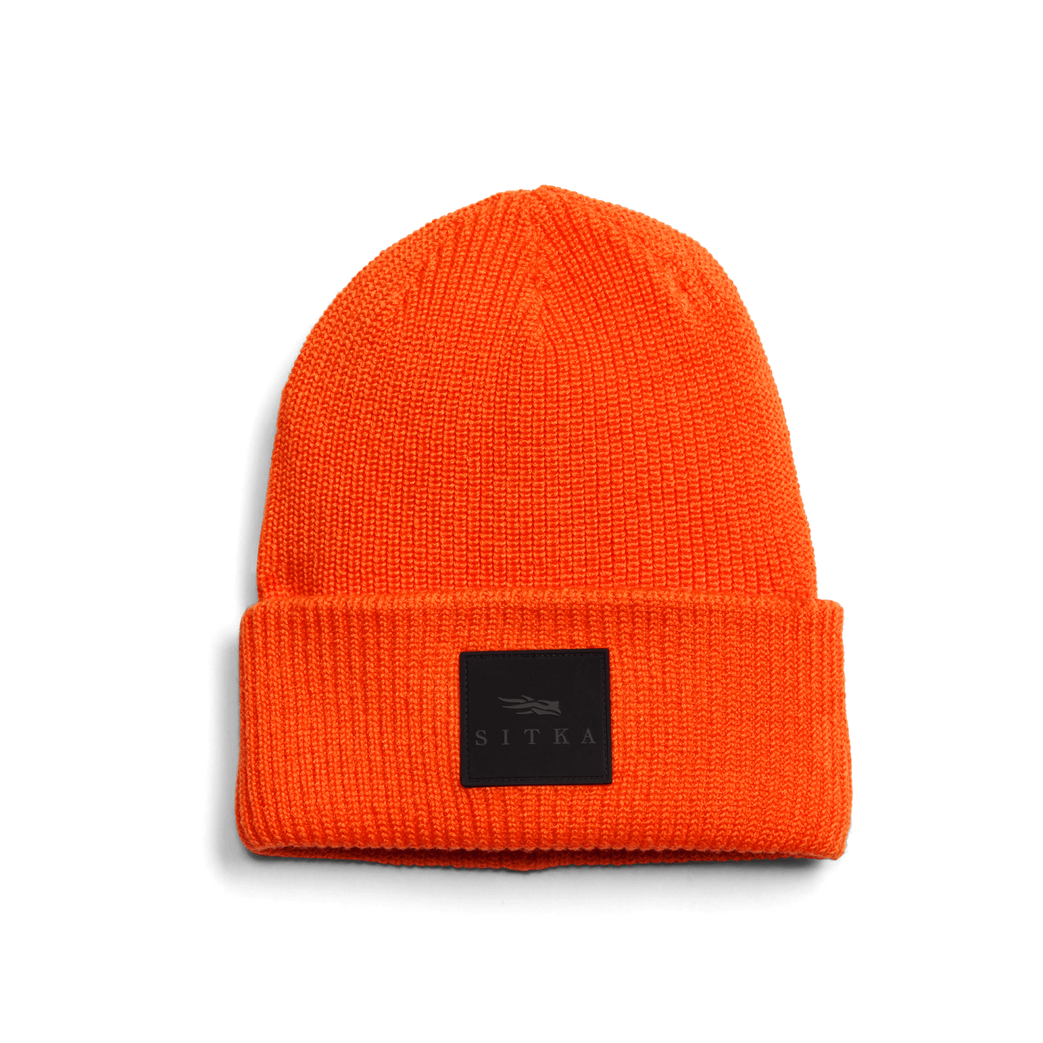 Double Cuff Acrylic Knit Beanie Ultra Orange OSFA