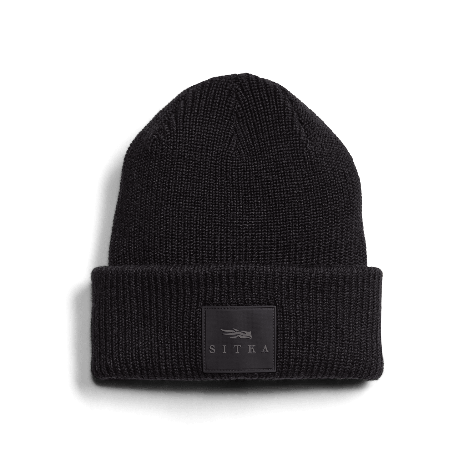 Double Cuff Acrylic Knit Beanie SITKA Black OSFA