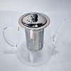 Clear Glass Teapot with Removable Stainless Steel Filter and Spout
