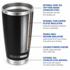 MAXIMIZE WITHIN 20 Oz Stainless Steel Tumbler with Lid – Double Wall Vacuum Insulated Travel Coffee Mug – Hot & Cold Beverage Cup – Black