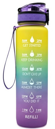 Motivational Water Bottle - 32oz/1000ml - Look At Me Purple