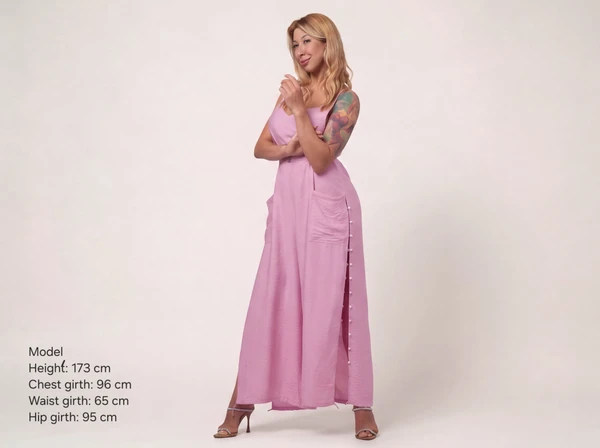 ELUVARE rose pink wide-leg jumpsuit for women in an elegant full-length silhouette