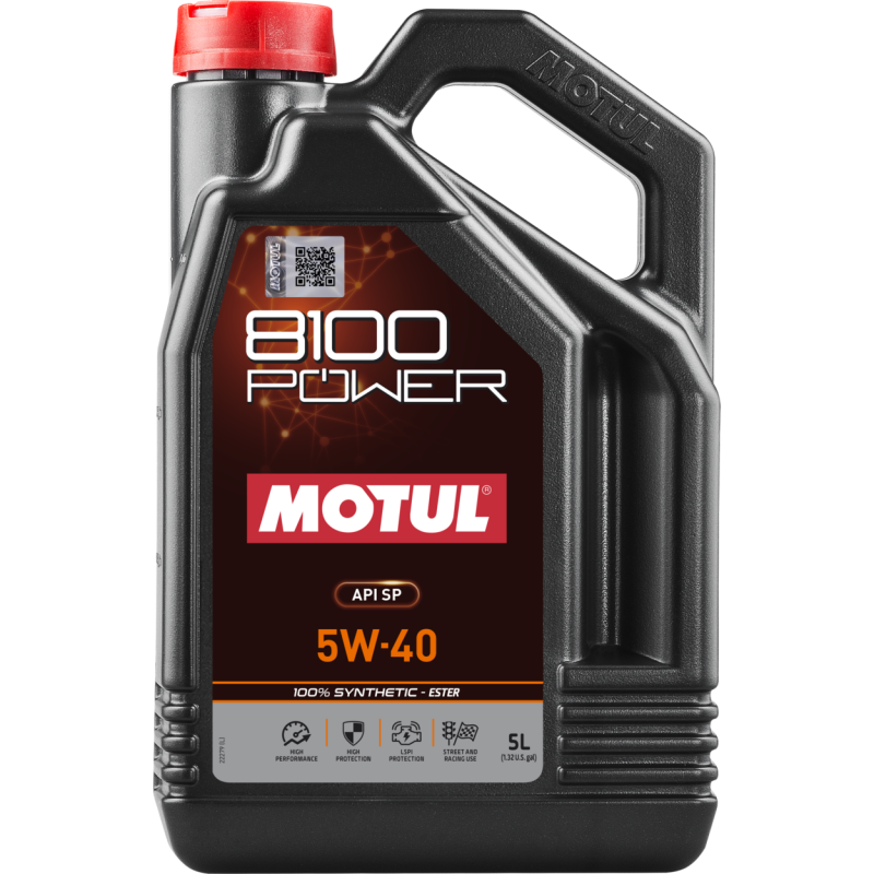 Motul 5L 8100 Power 5W40 Full Synthetic Engine Oil - 111809 Photo - Primary