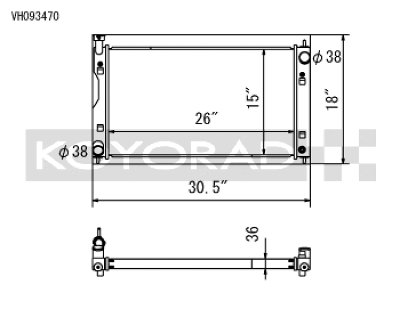 Koyo 17-22 Subaru Impreza 2.0L Non-Turbo / 18-22 Crosstrek 2.0/2.5L Non-Turbo Aluminum Radiator - VH093470 Photo - Primary