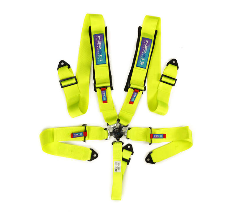 NRG SFI 16.1 5Pt 3 Inch Seat Belt Harness with Pads / Cam Lock - Neon Green - SBH-B6PCNG Photo - Primary