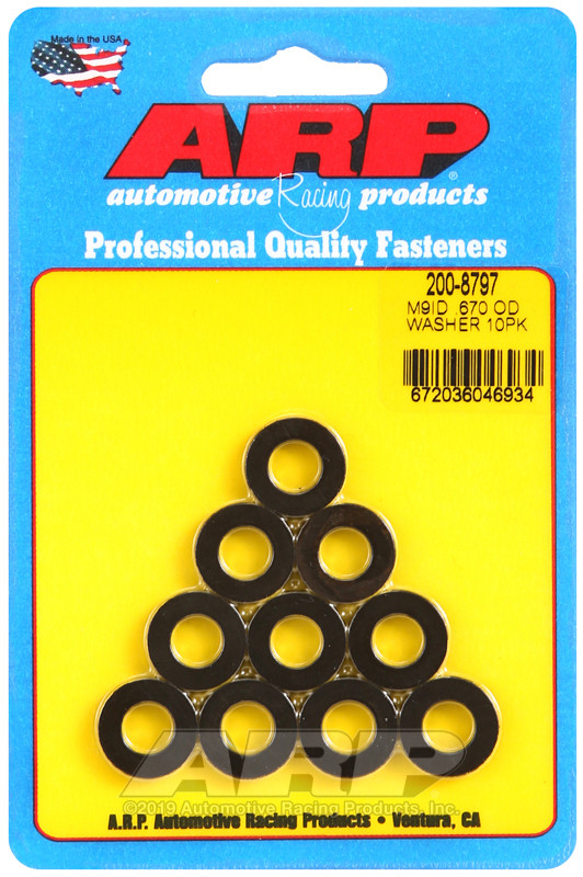 ARP M9 ID 0.670 OD Chamfer Black Washers (10 pack) - 200-8797 Photo - Primary
