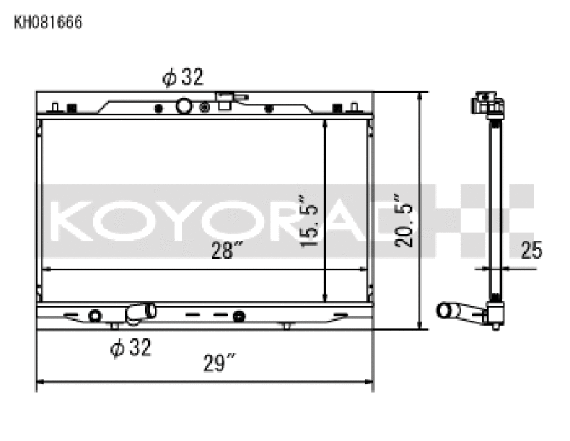 Koyo 04-08 Acura TSX 2.4L (MT) Racing Radiator - 25MM CORE - KH081666 Photo - Primary