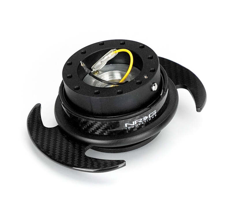 NRG Quick Release Kit Gen 3.0 - Black Body / Carbon Fiber Ring w/ Carbon Fiber Handles - SRK-650CF-1 Photo - Primary