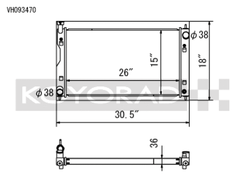 Koyo 17-22 Subaru Impreza 2.0L Non-Turbo / 18-22 Crosstrek 2.0/2.5L Non-Turbo Aluminum Radiator - VH093470 Photo - Primary