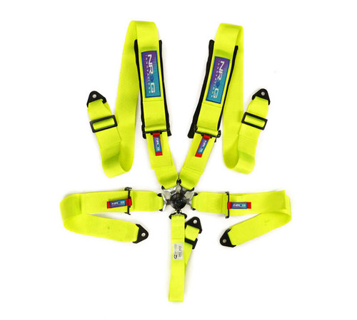 NRG SFI 16.1 5Pt 3 Inch Seat Belt Harness with Pads / Cam Lock - Neon Green - SBH-B6PCNG Photo - Primary