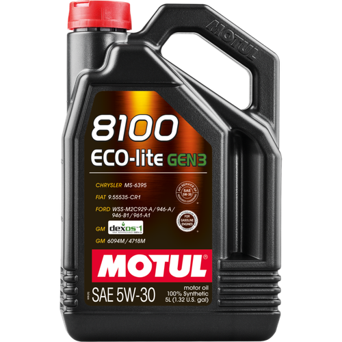 Motul 5L 8100 Eco-Lite Gen3 5W30 Full Synthetic Engine Oil - 111362 Photo - Primary