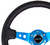 NRG Reinforced Steering Wheel (350mm/3in. Deep) White Leather w/Blk Spoke/Round Holes/White Stripes - RST-006BK-WT-B Photo - Close Up