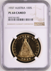 1937 Austria: Republic gold 100 Schilling NGC PL64 CAMEO