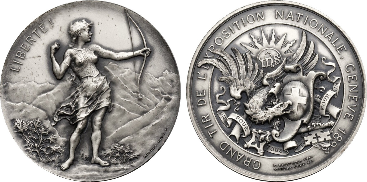1896 Switzerland: Geneva Shooting Festival silver Medal