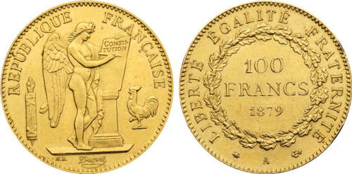 1879-A France Third Republic 100 Francs