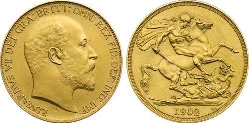 1902 Great Britain: Edward VII gold 2 Pounds NGC PF63 MATTE