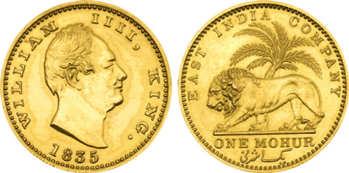1835 British India: William IV gold Mohur