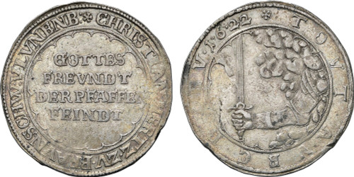 1622 Germany: Brunswick-Wolfenbuttel silver Taler