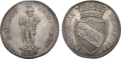 1796 Switzerland: Bern. Canton silver  1/2 Taler