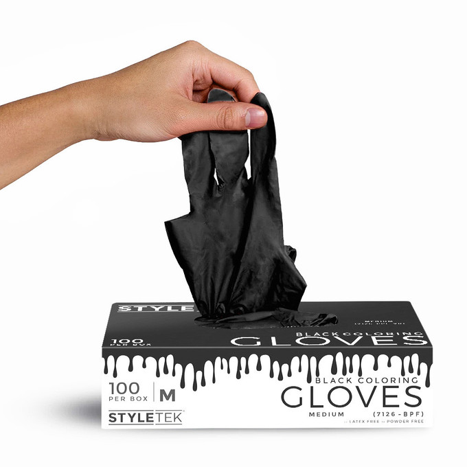Style Tek Lucas Vinyl Gloves - Black Powder Free 