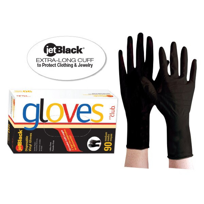 Product Club jetBlack Disposable Vinyl Gloves 90ct