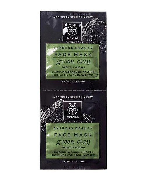 Mascarilla de limpieza profunda con arcilla verde express beauty apivita