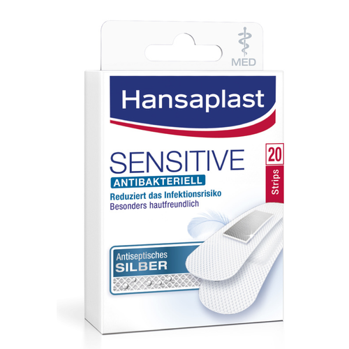 Hansaplast med sensitive - 20 apósitos adhesivos (tiras 2 tamaños)
