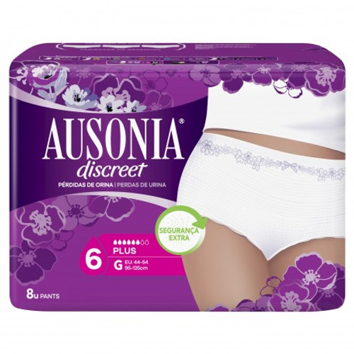 Ausonia discreet plus pants talla grande 8 unidades