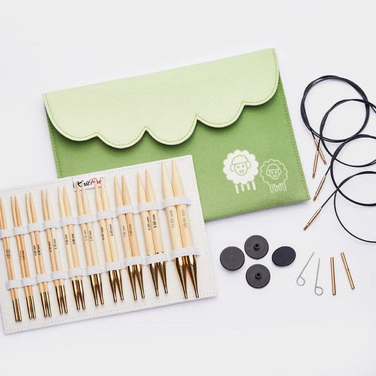 KnitPro Japanese Bamboo Deluxe Interchangeable Knitting Needle Set