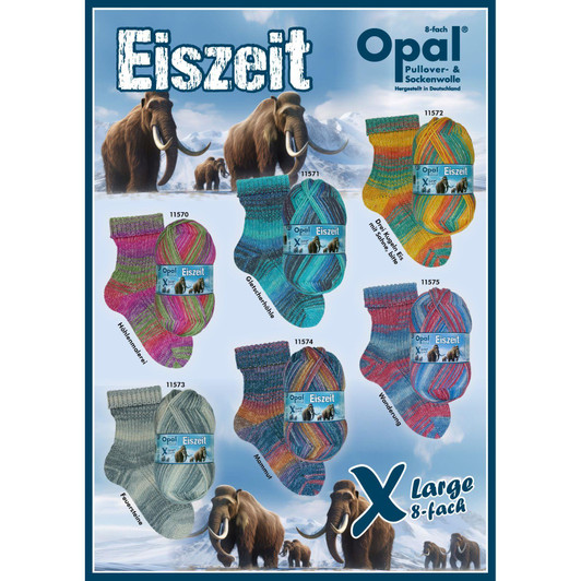 Opal "Eiszeit / Ice Age" 8ply Sock Yarn - Full Range