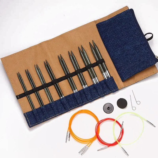 KnitPro Indigo Wood Interchangeable Knitting Needle Set