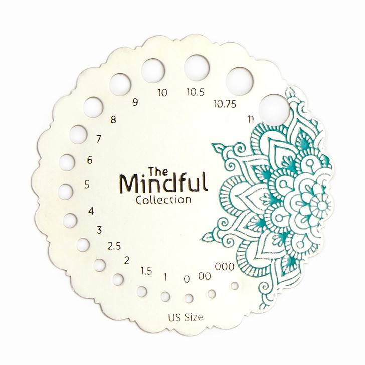 KnitPro Mindful Collection - Sterling Silver Plated Metal Needle Gauge